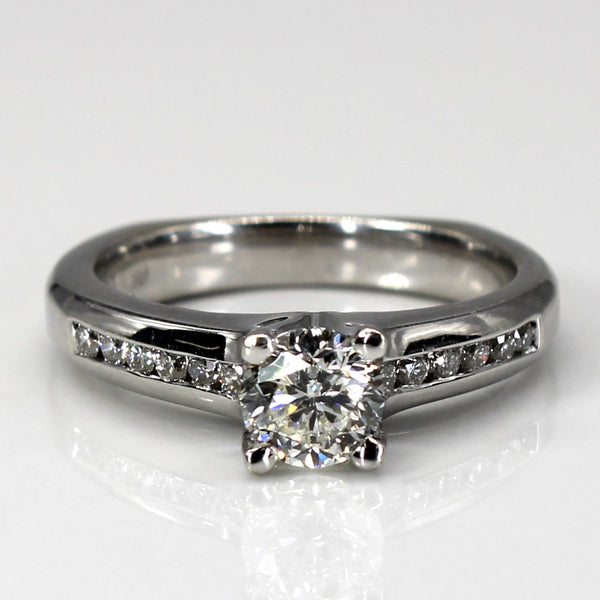 Solitaire with Accents Diamond Ring | 0.72ctw | SZ 6.5 |
