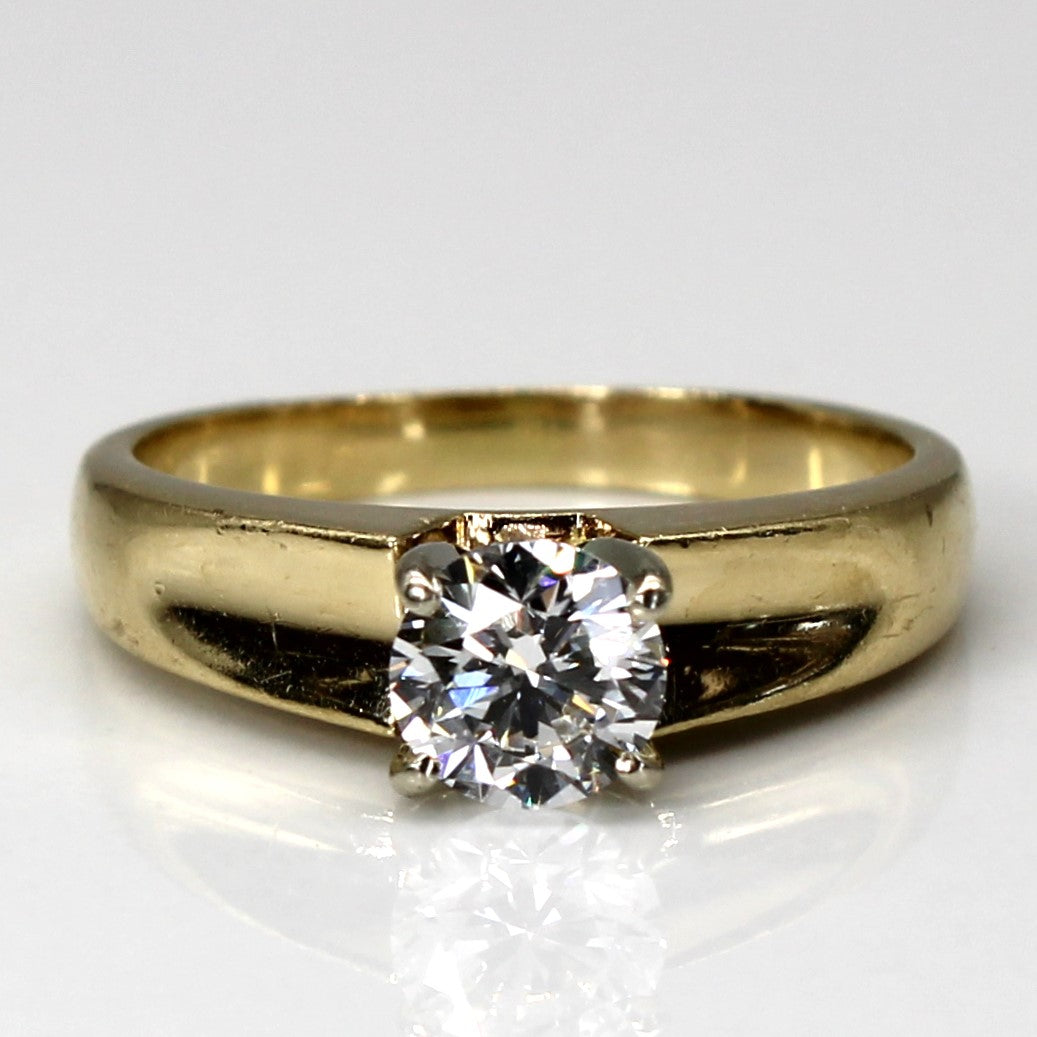 Solitaire Diamond Yellow Gold Ring | 0.65ct SI1 F/G | SZ 6 |