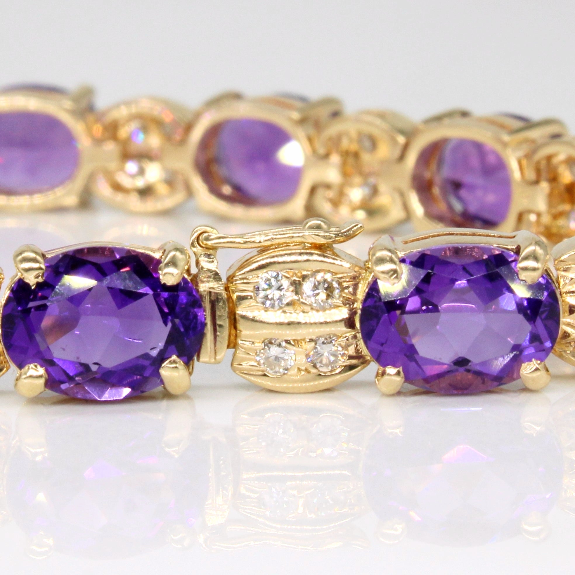 Amethyst & Diamond Bracelet | 13.00ctw, 1.04ctw | 7" |