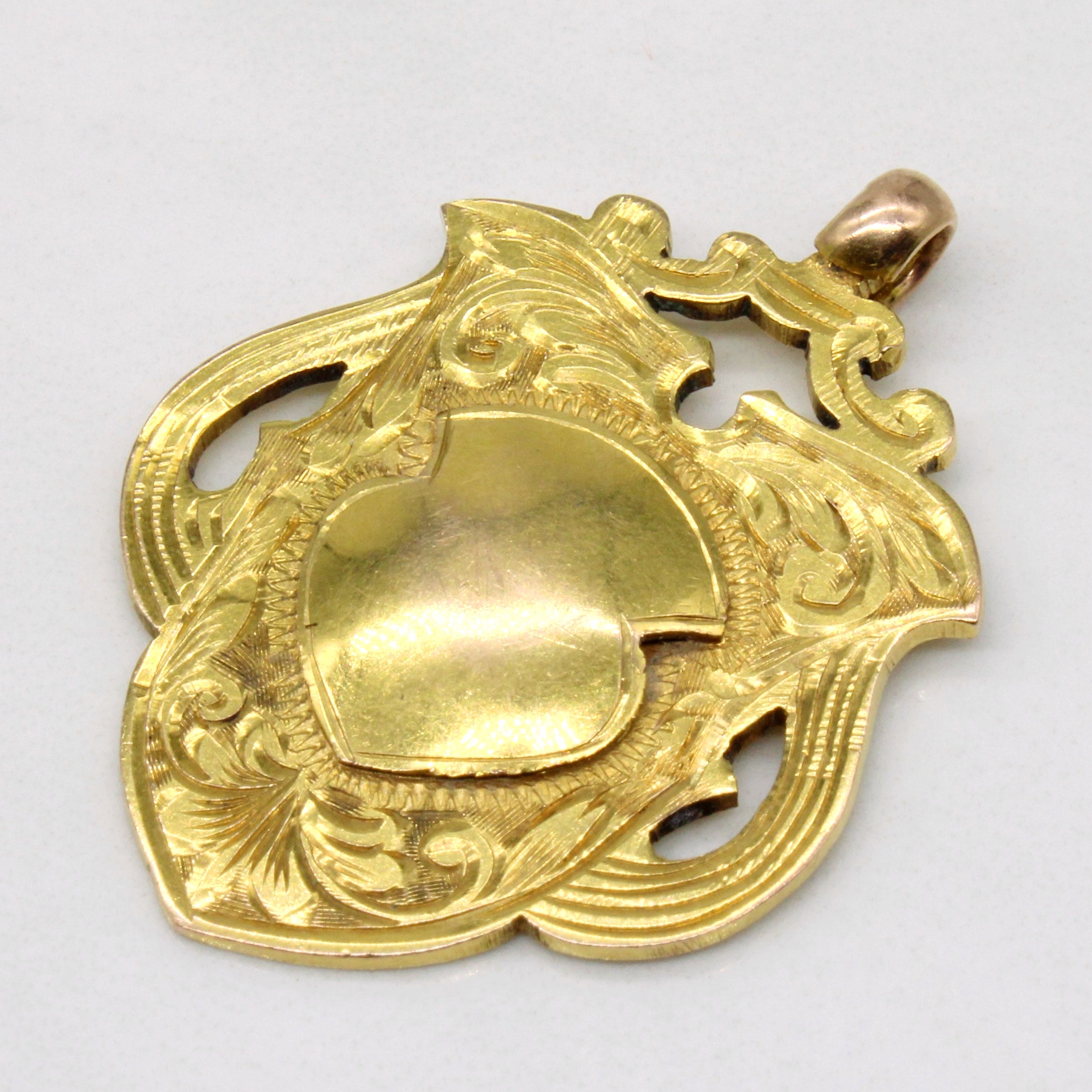 1912 Birmingham 9k Yellow Gold Shield Pendant