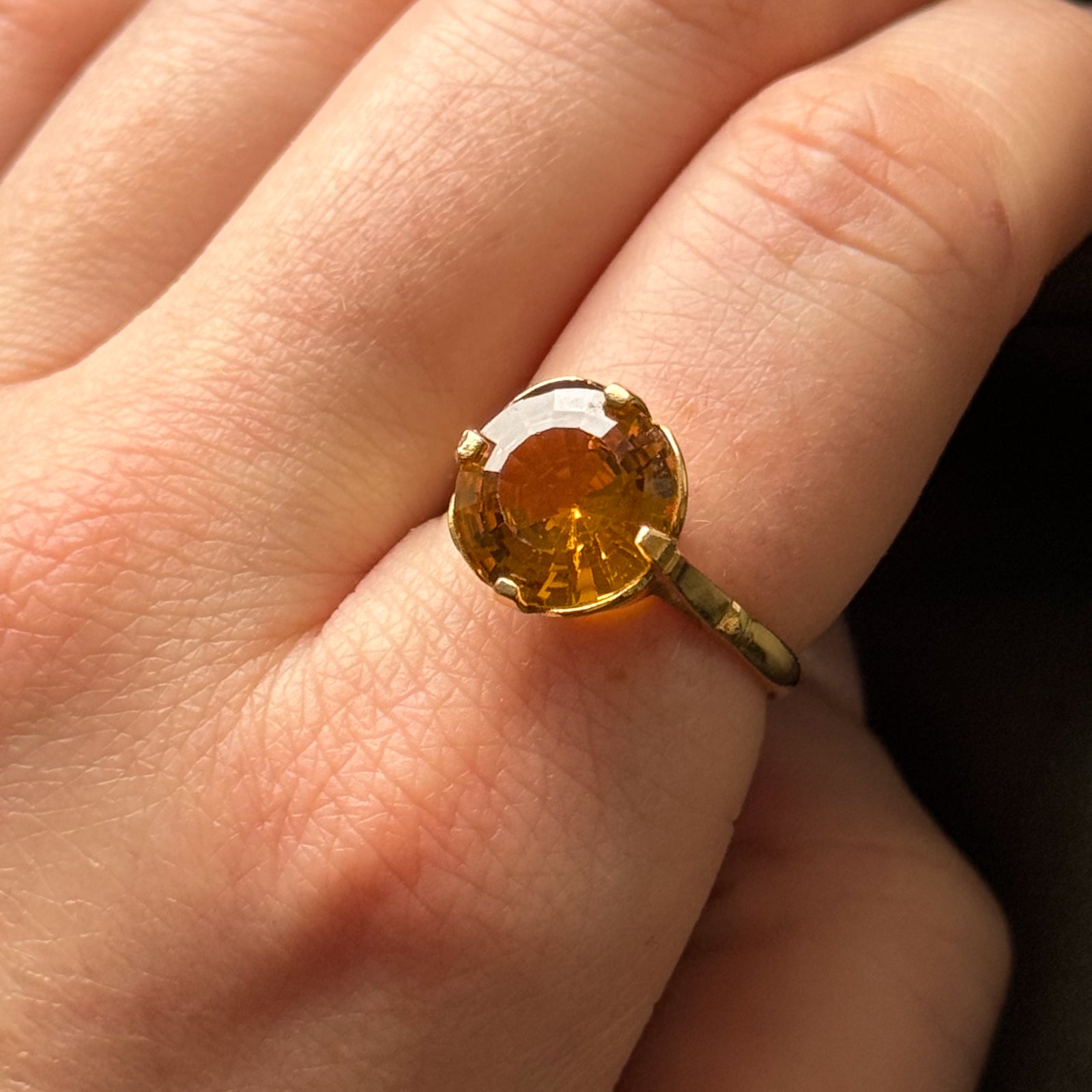 Yellow Synthetic Sapphire Cocktail Ring | 5.65ct | SZ 7 |