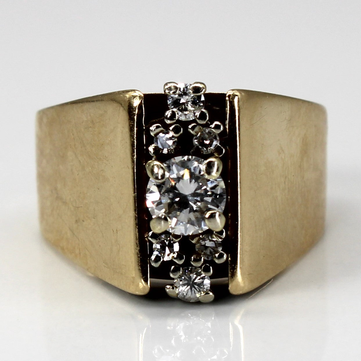 Offset Cluster Diamond Ring | 0.70ctw VS2 I/J | SZ 7 |