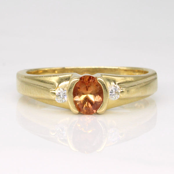 Peach Sapphire & Diamond Ring | 0.50ct, 0.06ctw | SZ 6.5 |