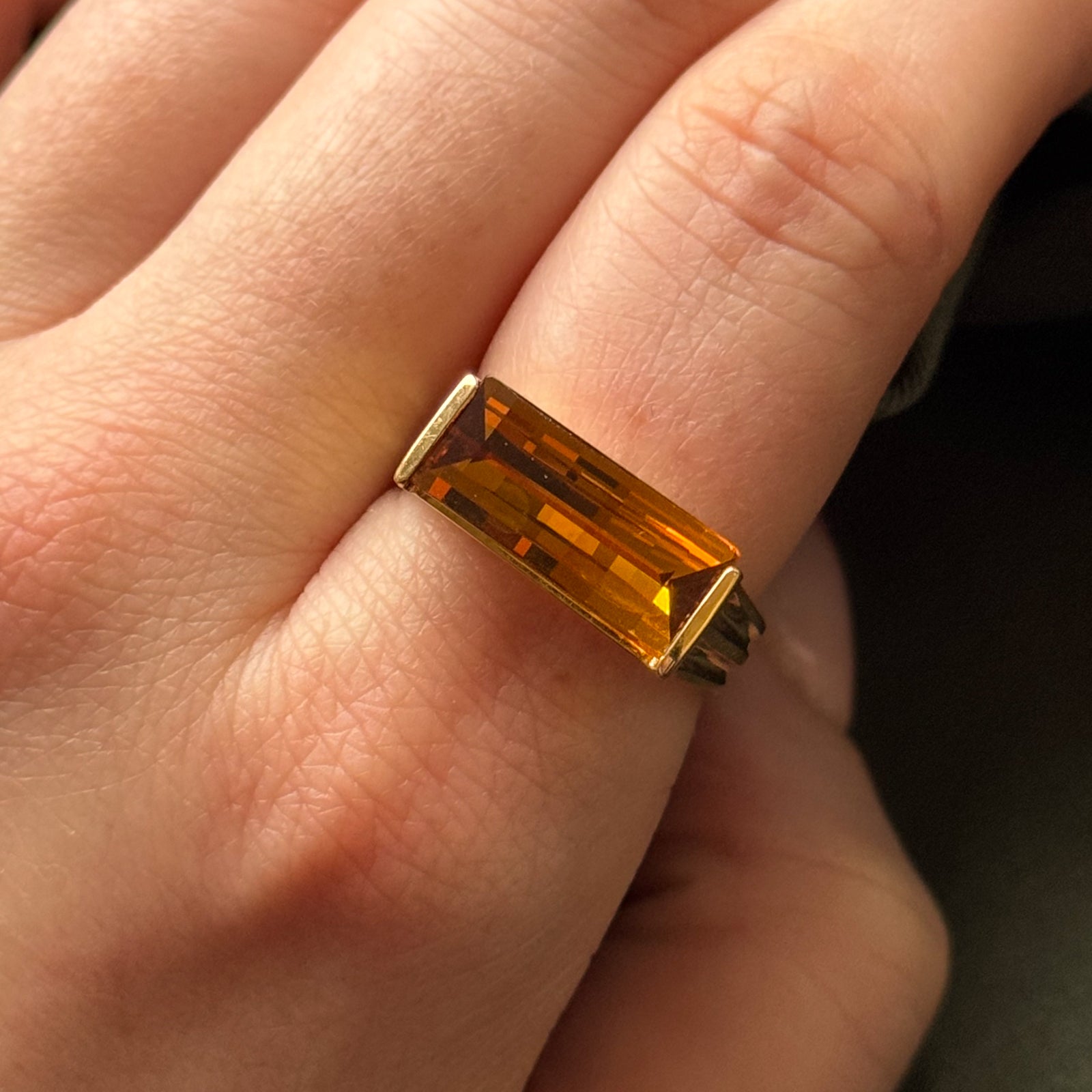 Yellow Synthetic Sapphire Cocktail Ring | 14.00ct | SZ 8.5 |