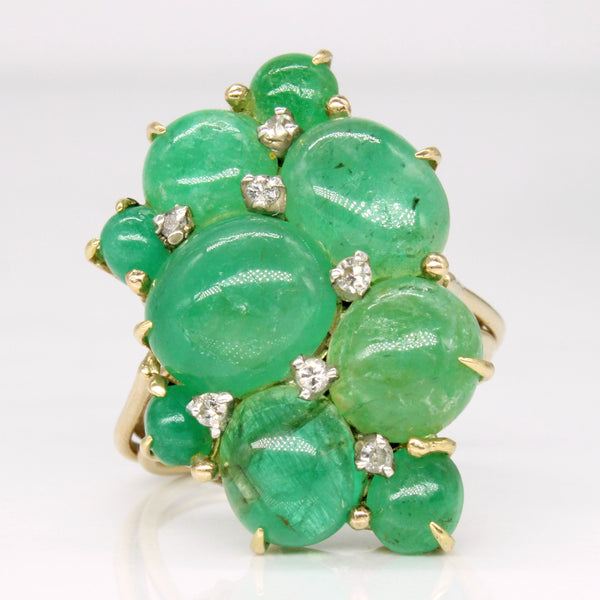 Emerald & Diamond Cocktail Ring | 12.80ctw, 0.11ctw | SZ 8.75 |