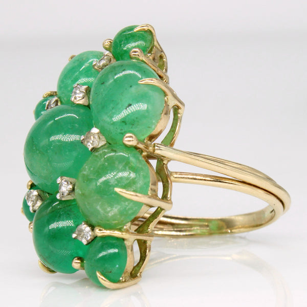 Emerald & Diamond Cocktail Ring | 12.80ctw, 0.11ctw | SZ 8.75 |