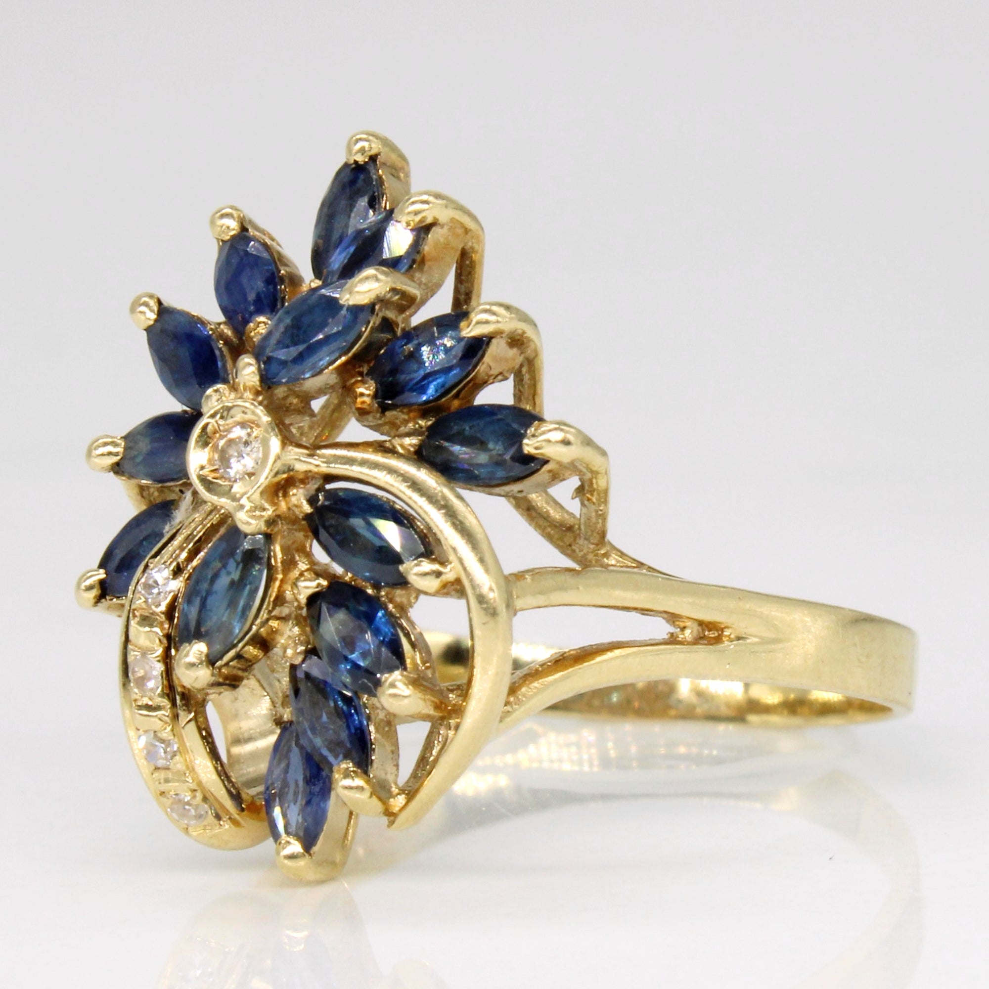 Sapphire & Diamond Cocktail Ring | 1.00ctw, 0.05ctw | SZ 7.25 |