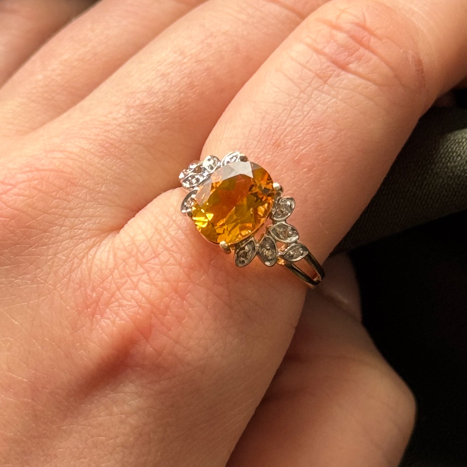 Mandarin Citrine & Diamond Ring | 2.14ct, 0.07ctw | SZ 8.75 |
