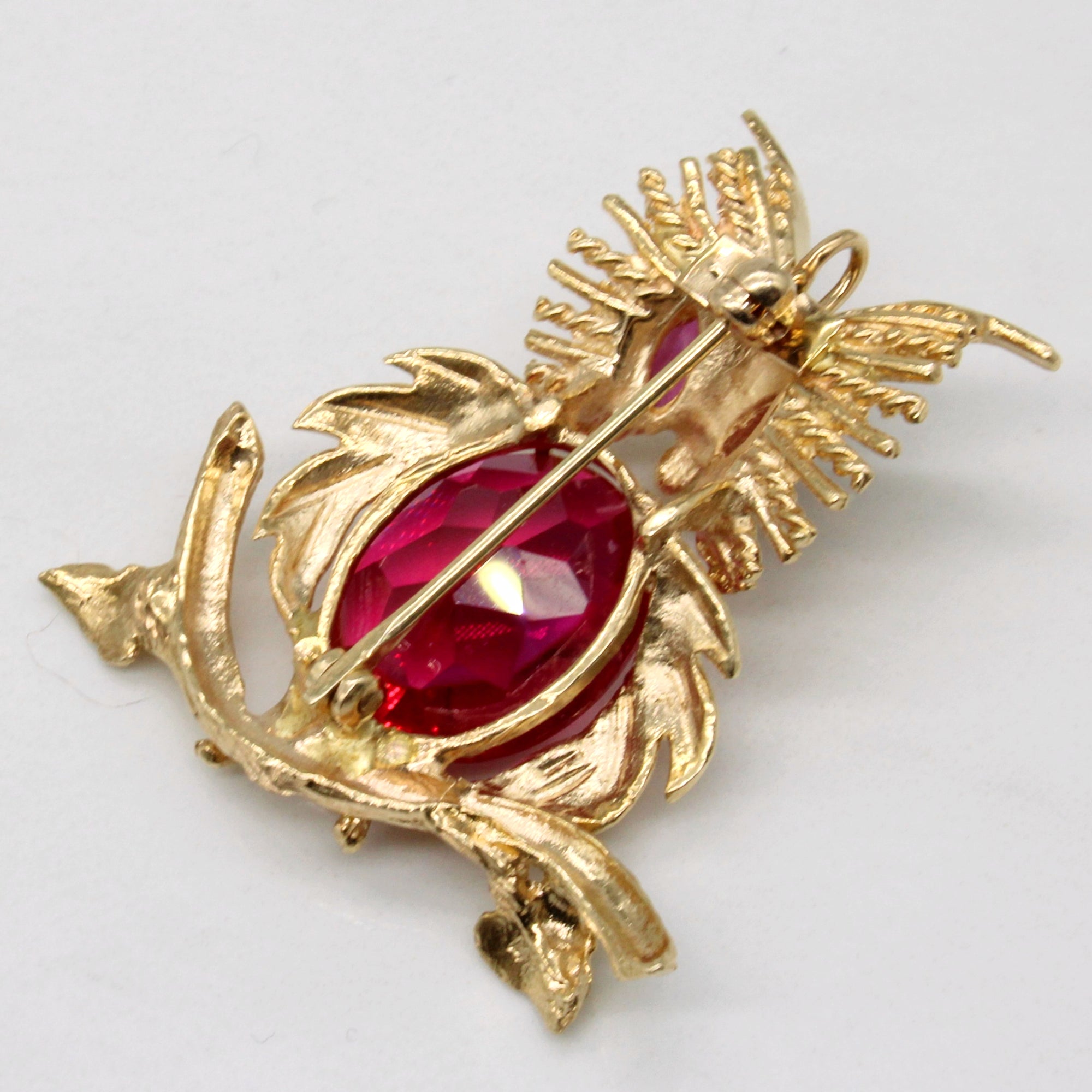 Synthetic Ruby Owl Brooch & Pendant | 10.50ctw |