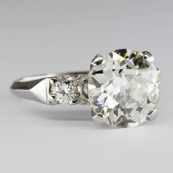 Vintage Three Stone Diamond Engagement Ring | 3.91ctw | SZ 5.25 |