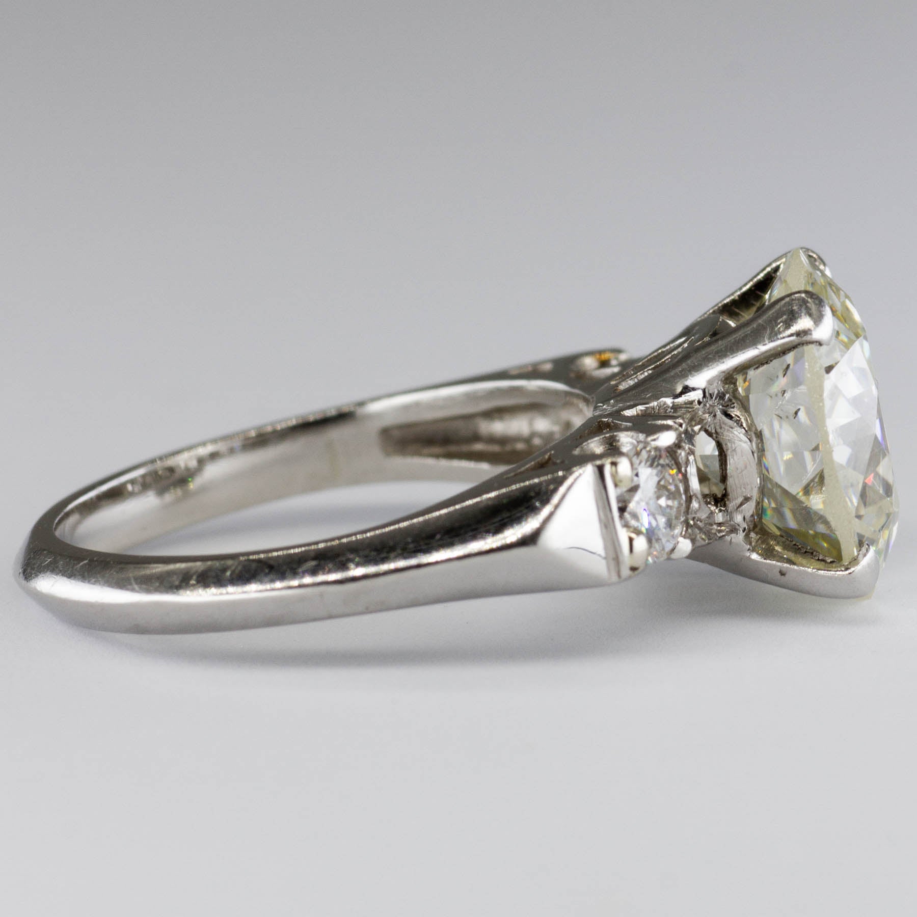 Vintage Three Stone Diamond Engagement Ring | 3.91ctw | SZ 5.25 |