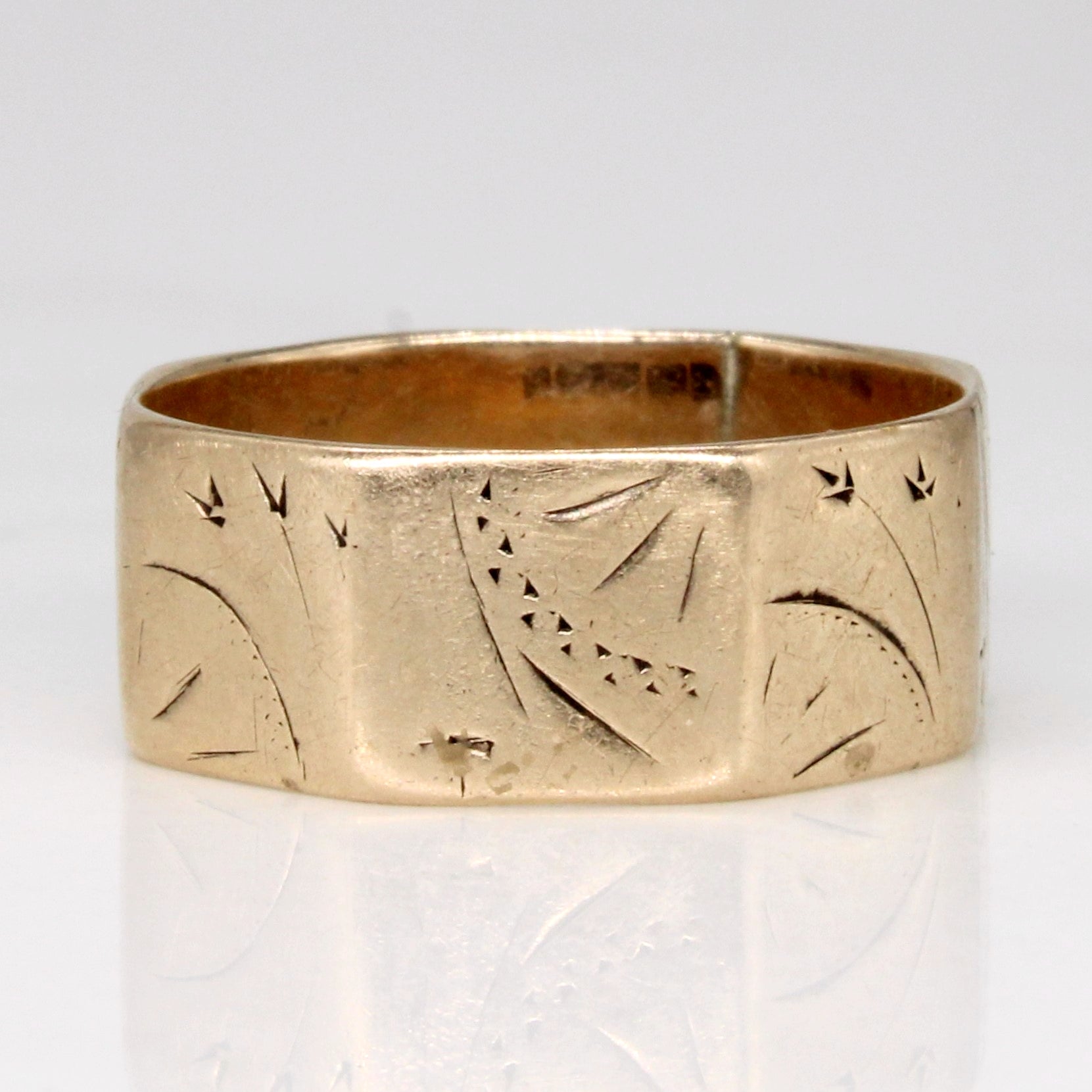 Bague vintage en or jaune 10 carats avec pseudo-poinçon | Taille 5,75 | 