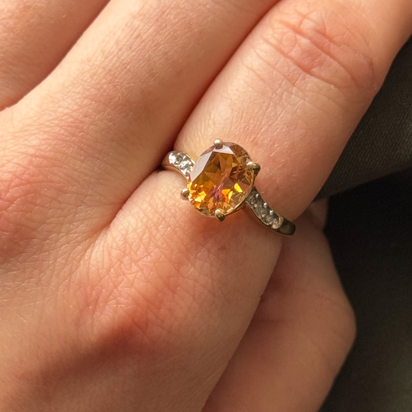 Mystic Topaz & Diamond Bypass Ring | 3.00ct, 0.03ctw | SZ 6.5 |