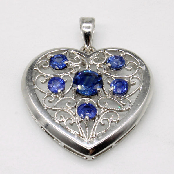 Sapphire Lattice Heart Pendant | 2.00ctw |