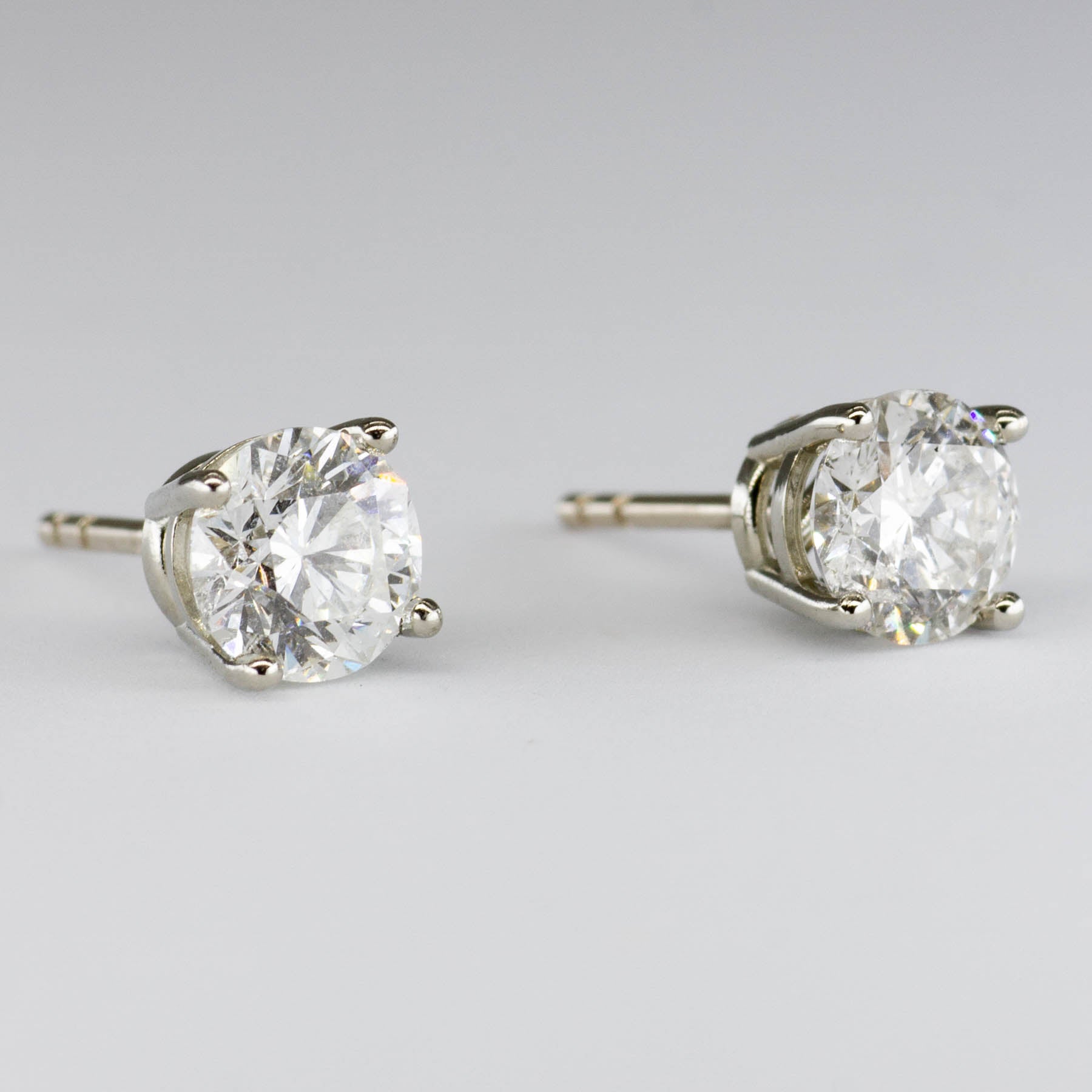 '100 Ways' Classic Solitaire Diamond Guardian Back Stud 18k Earrings | White Gold | 1.44ctw |