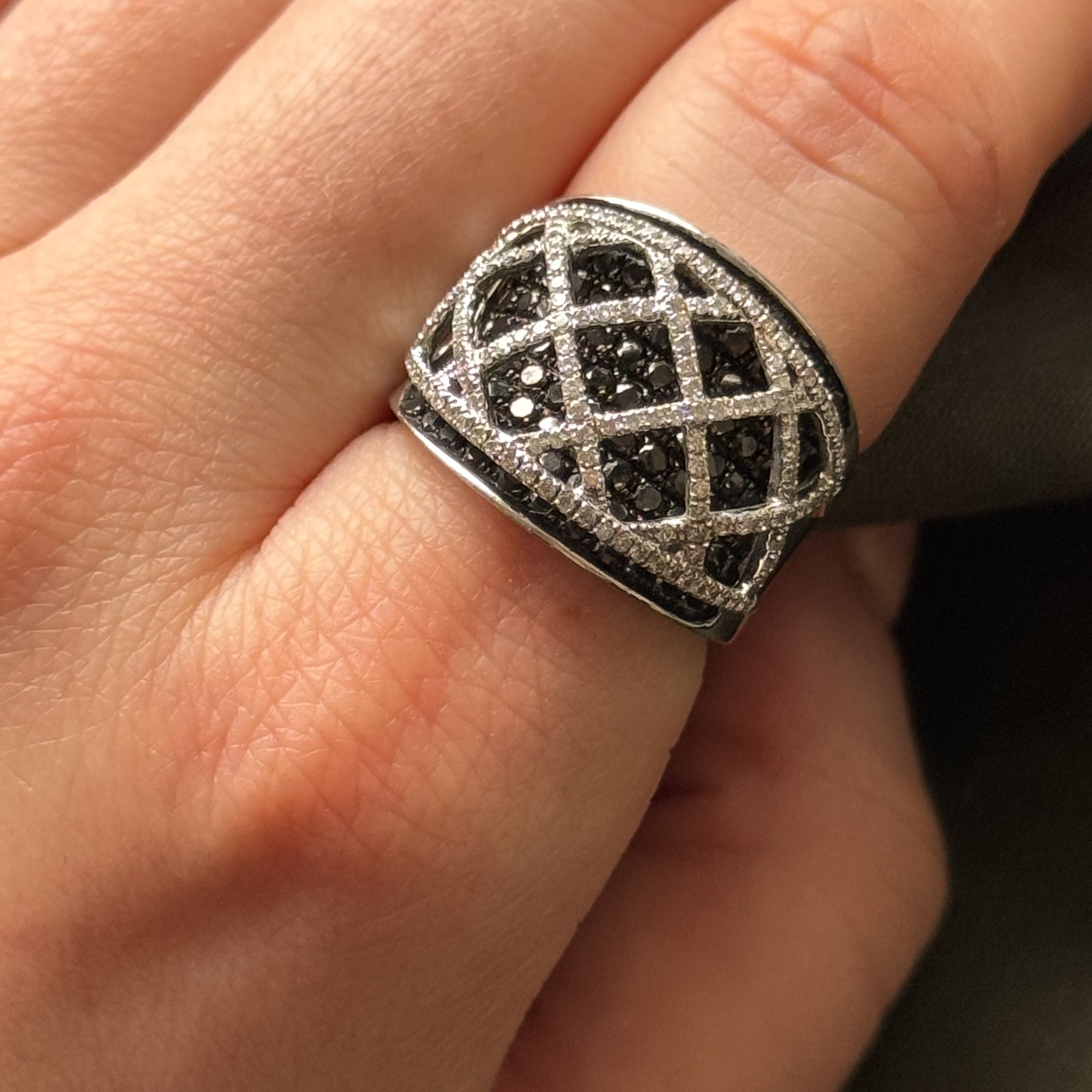 Black Diamond & Diamond Cocktail Ring | 2.00ctw, 0.54ctw | SZ 6.5 |