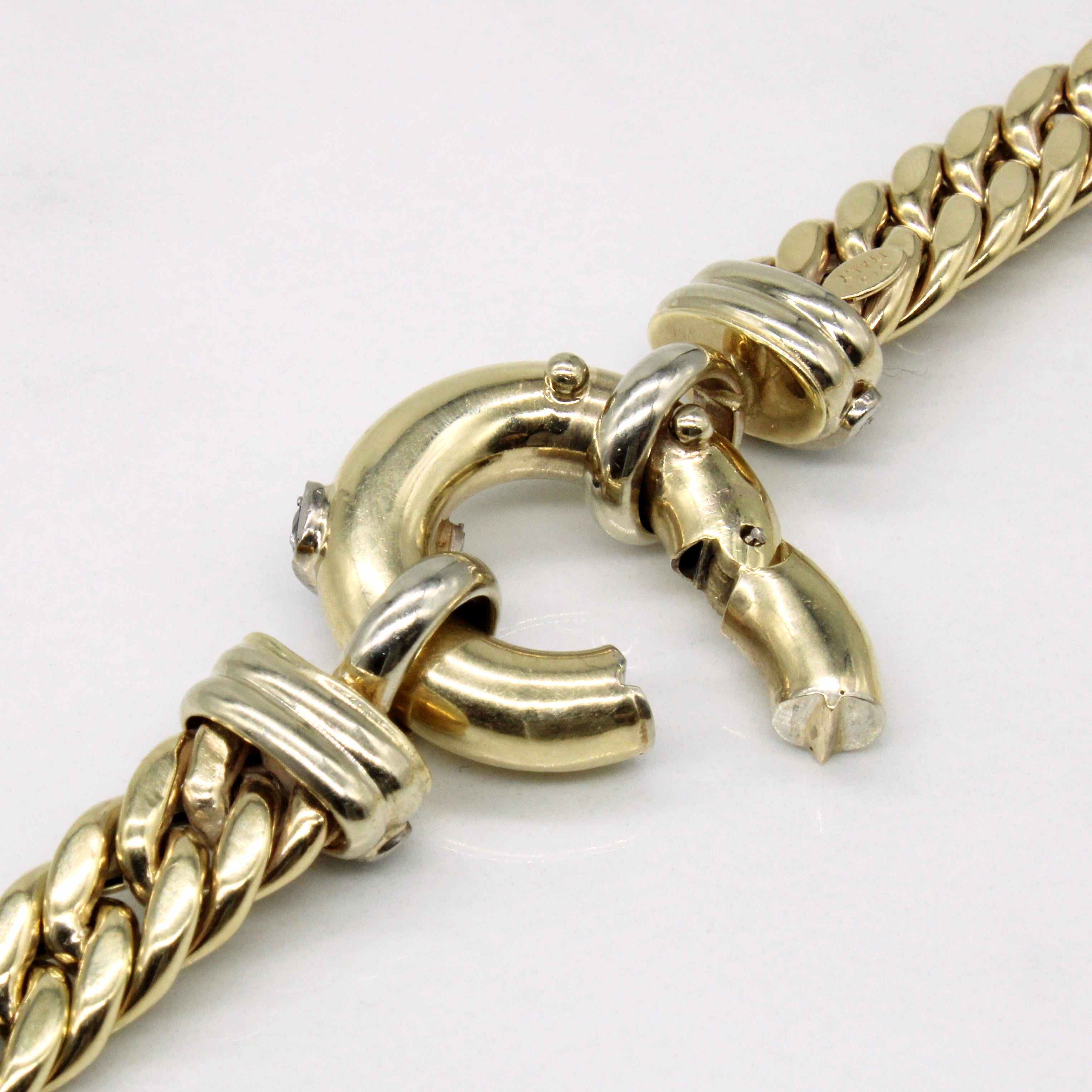 Collier avec fermoir saphir et diamants | 0,50 ct, 0,10 ct | 45,7 cm | 