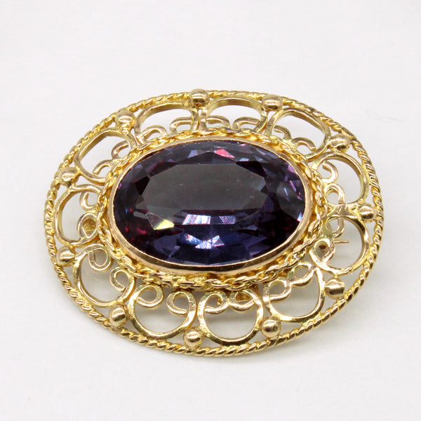 Synthetic Colour Change Sapphire Brooch | 13.00ct |