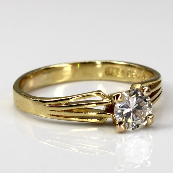 Solitaire Diamond Yellow Gold Ring | 0.50ct | SZ 6.75 |