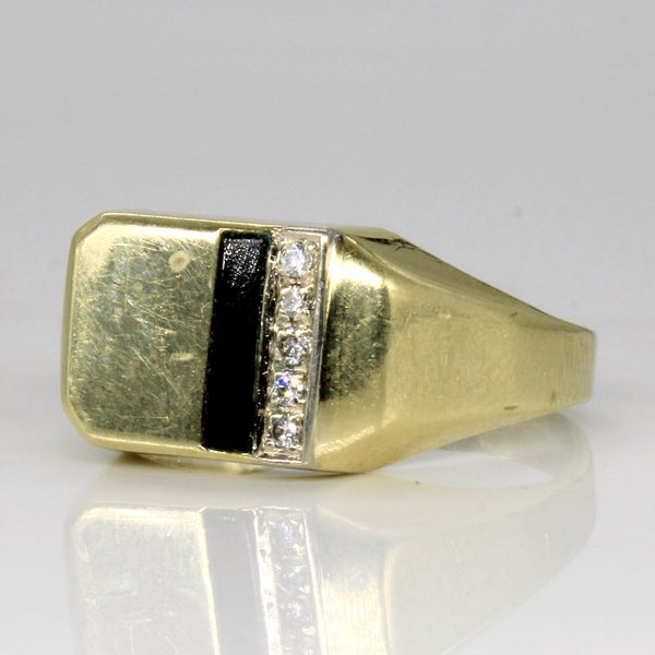 Onyx & Diamond Ring | 0.15ct, 0.08ctw | SZ 11.5 |