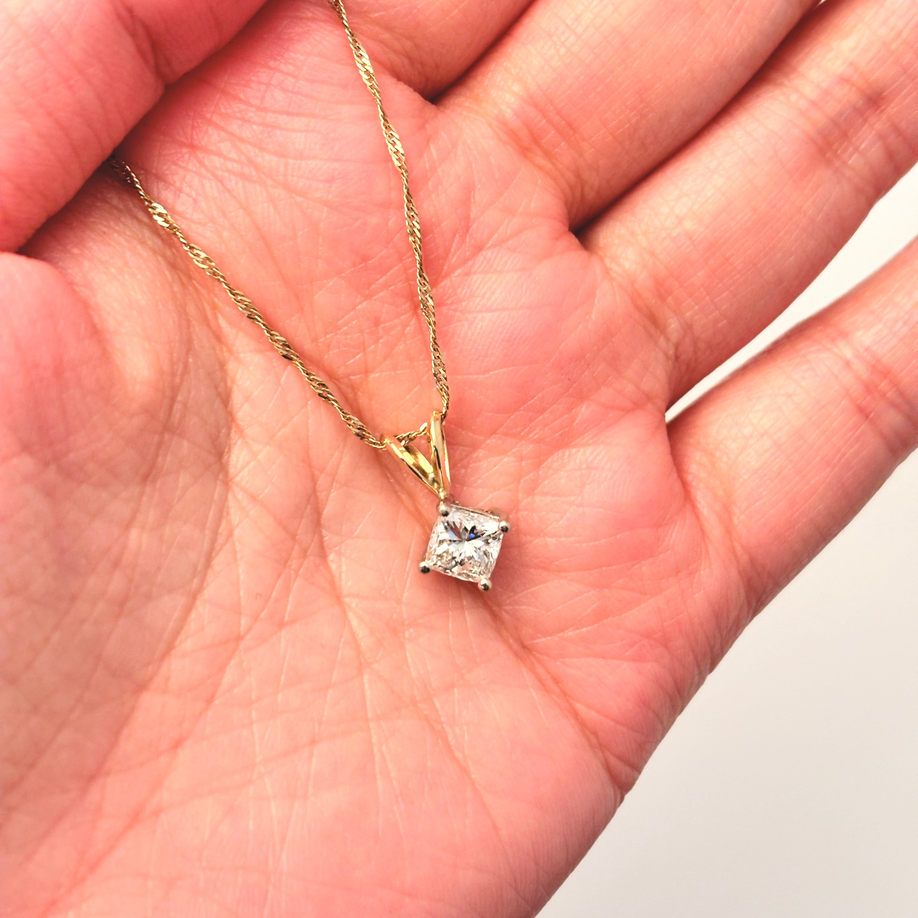 14k Yellow Gold  Diamond Necklace | 1.01ctw | 18"