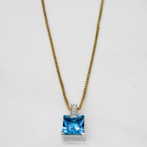 Topaz & Diamond Pendant & Necklace | 2.95ct, 0.02ctw | 20