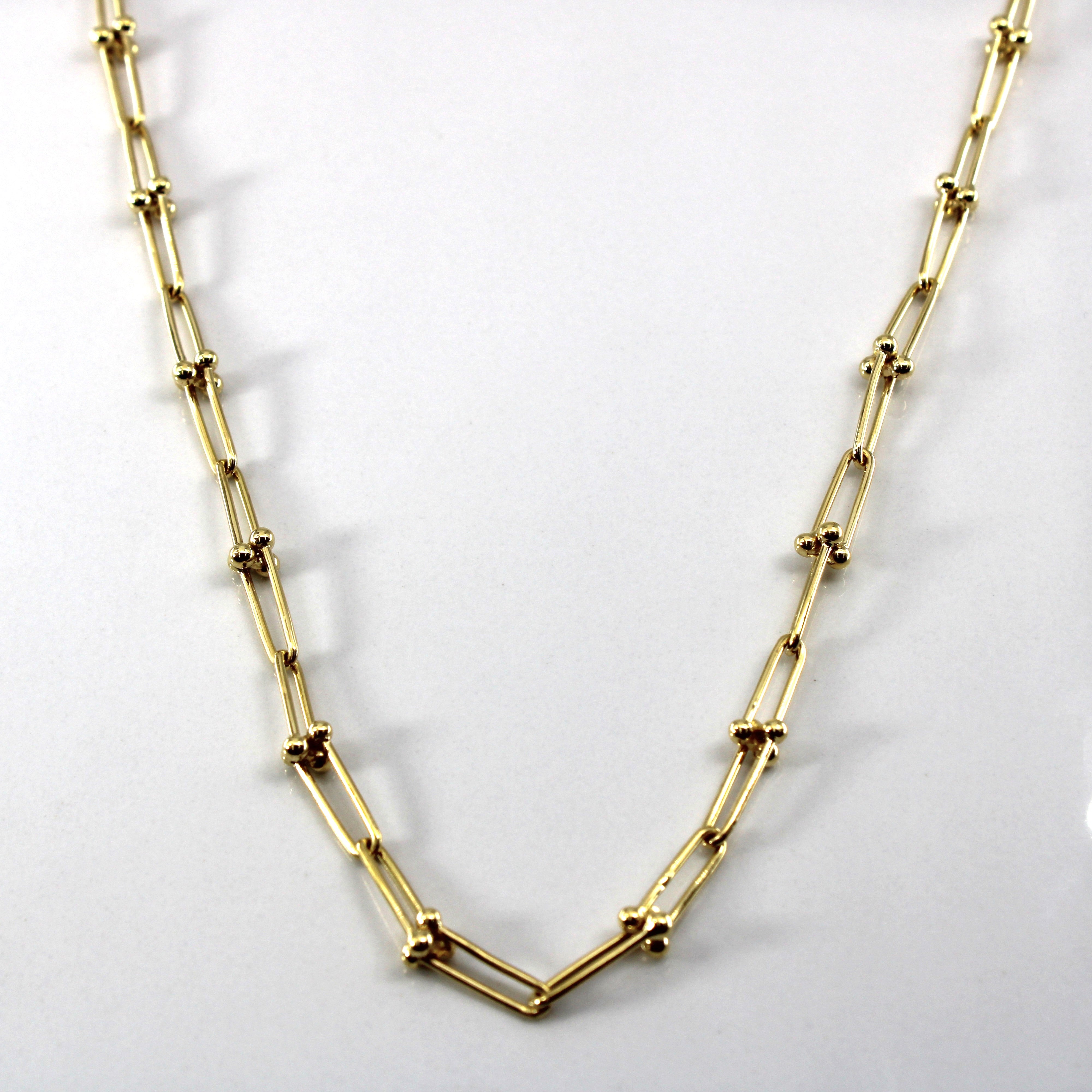 Collier chaîne rolo allongée en or jaune 18 carats | 16" |