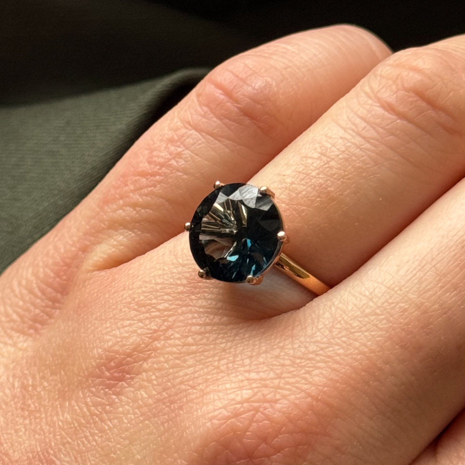 Bague cocktail en topaze bleue de Londres | 4,00 ct | Taille 6 | 