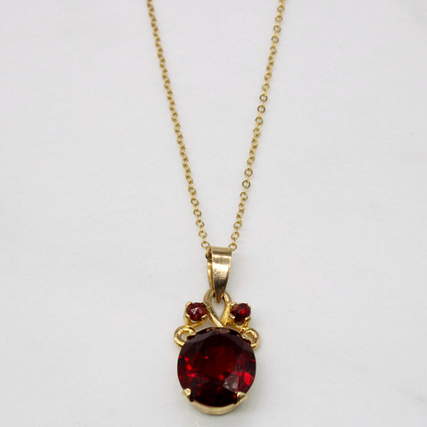 Synthetic Ruby & Garnet Necklace | 5.80ct, 0.30ctw | 16