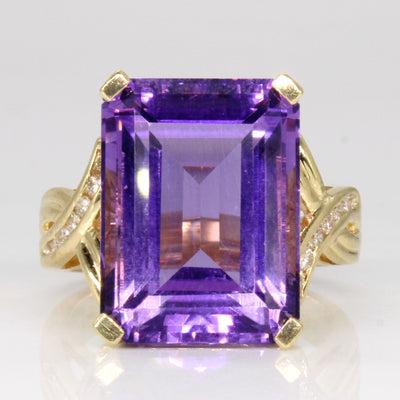Amethyst & Diamond Cocktail Ring | 11.50ct, 0.10ctw | SZ 6.5 |