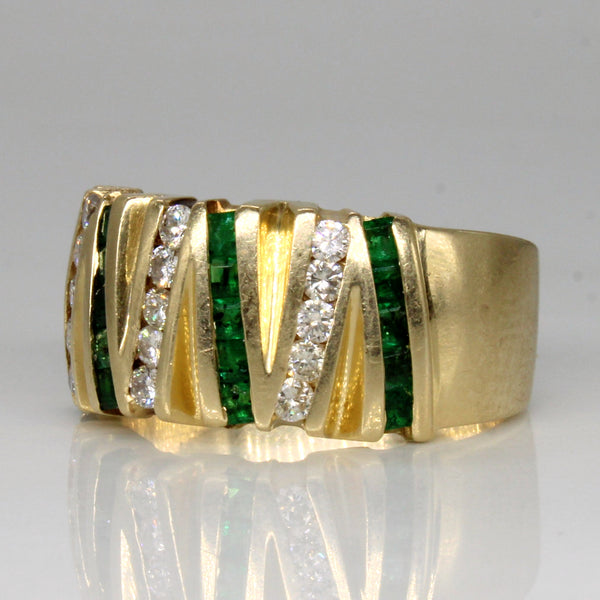 Emerald & Diamond Ring | 0.70ctw, 0.38ctw | SZ 8 |