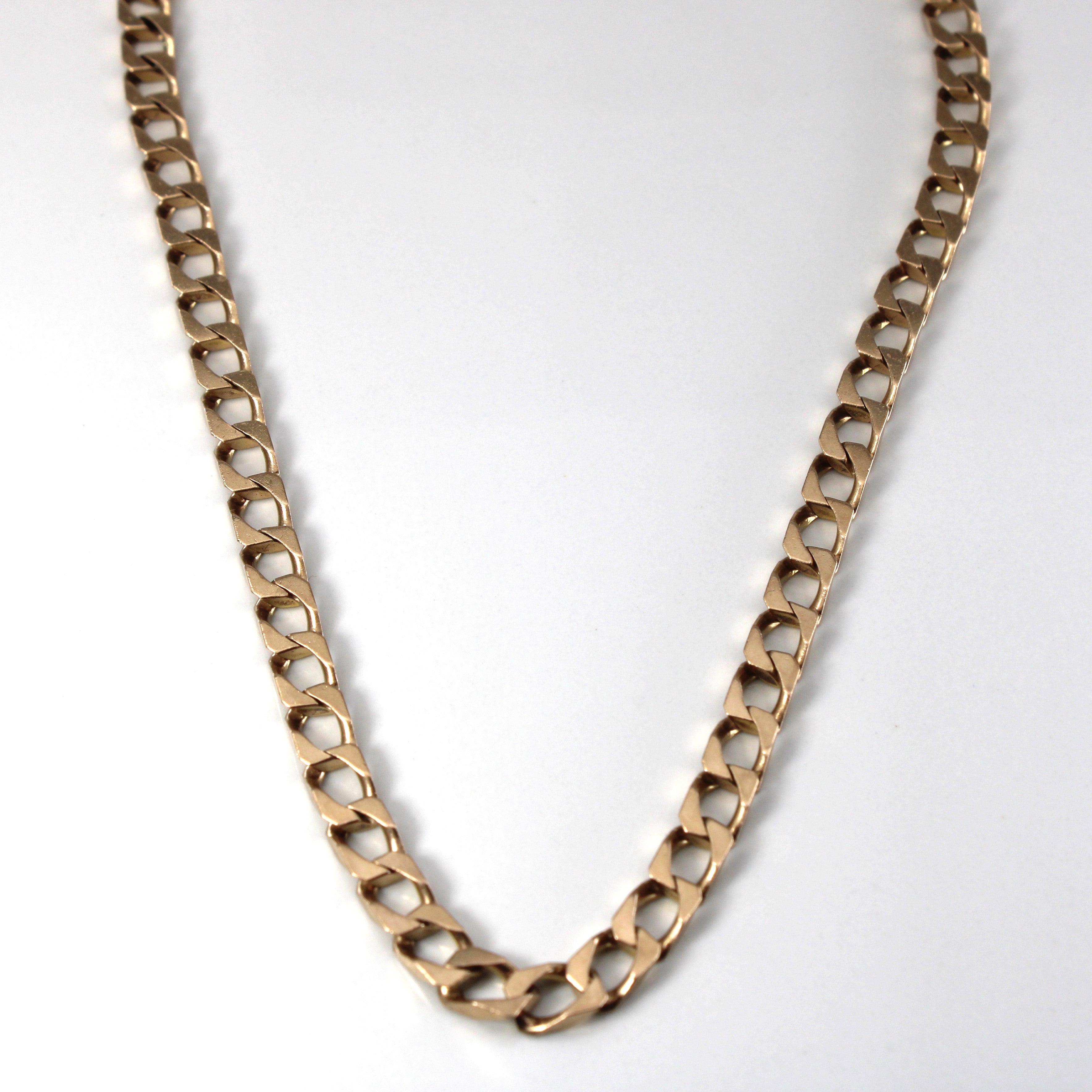 10k Yellow Gold Curb Link Chain | 14"|