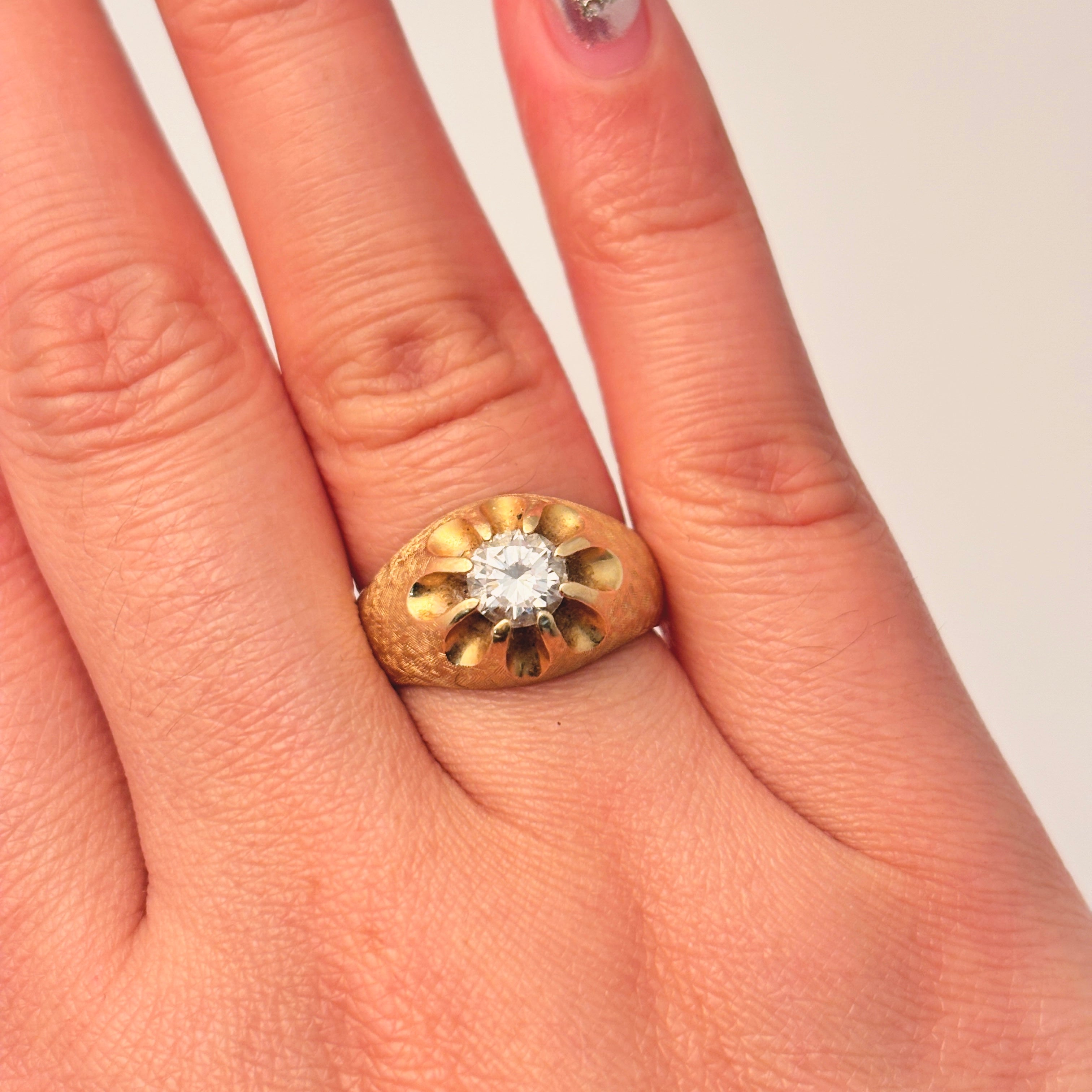 18k Yellow Gold 8-Prong Diamond Ring | 0.70ct SI1 J | SZ 7.25
