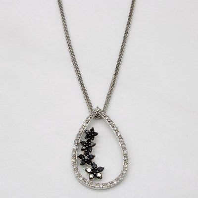 Black & White Diamond Drop Necklace | 0.26ctw | 18