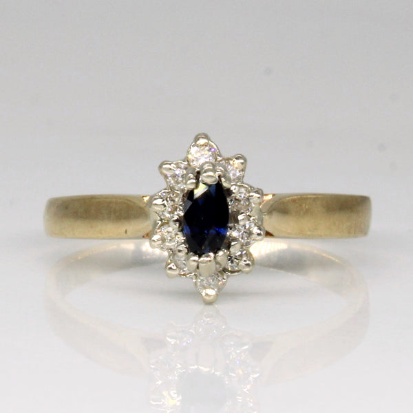 Sapphire & Diamond High Set Ring | 0.11ct, 0.10ctw | SZ 6 |