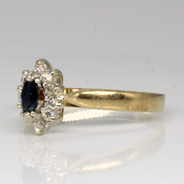 Sapphire & Diamond High Set Ring | 0.11ct, 0.10ctw | SZ 6 |