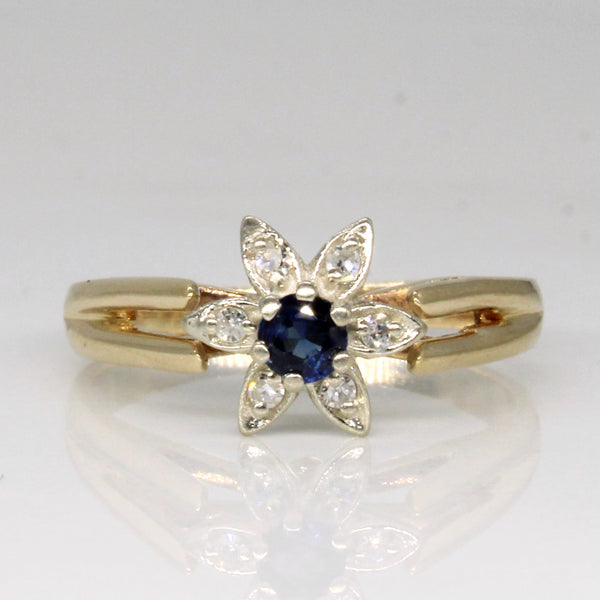 Sapphire & Diamond High Set Ring | 0.12ct, 0.03ctw | SZ 5.25 |