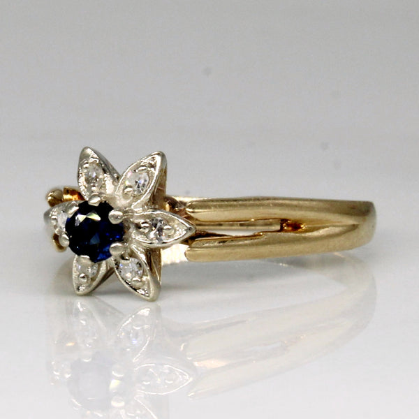 Sapphire & Diamond High Set Ring | 0.12ct, 0.03ctw | SZ 5.25 |
