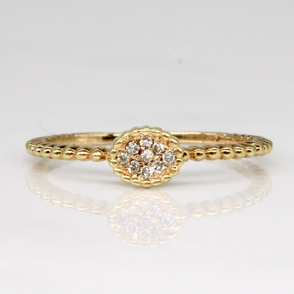 Pave Set Diamond Ring | 0.03ctw | SZ 6.5 |