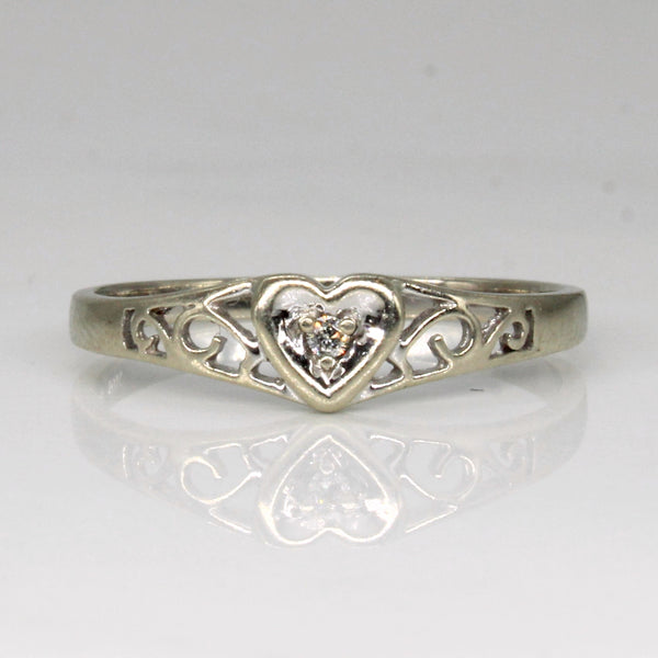 Diamond Lattice Heart Ring | 0.01ct | SZ 6.25 |