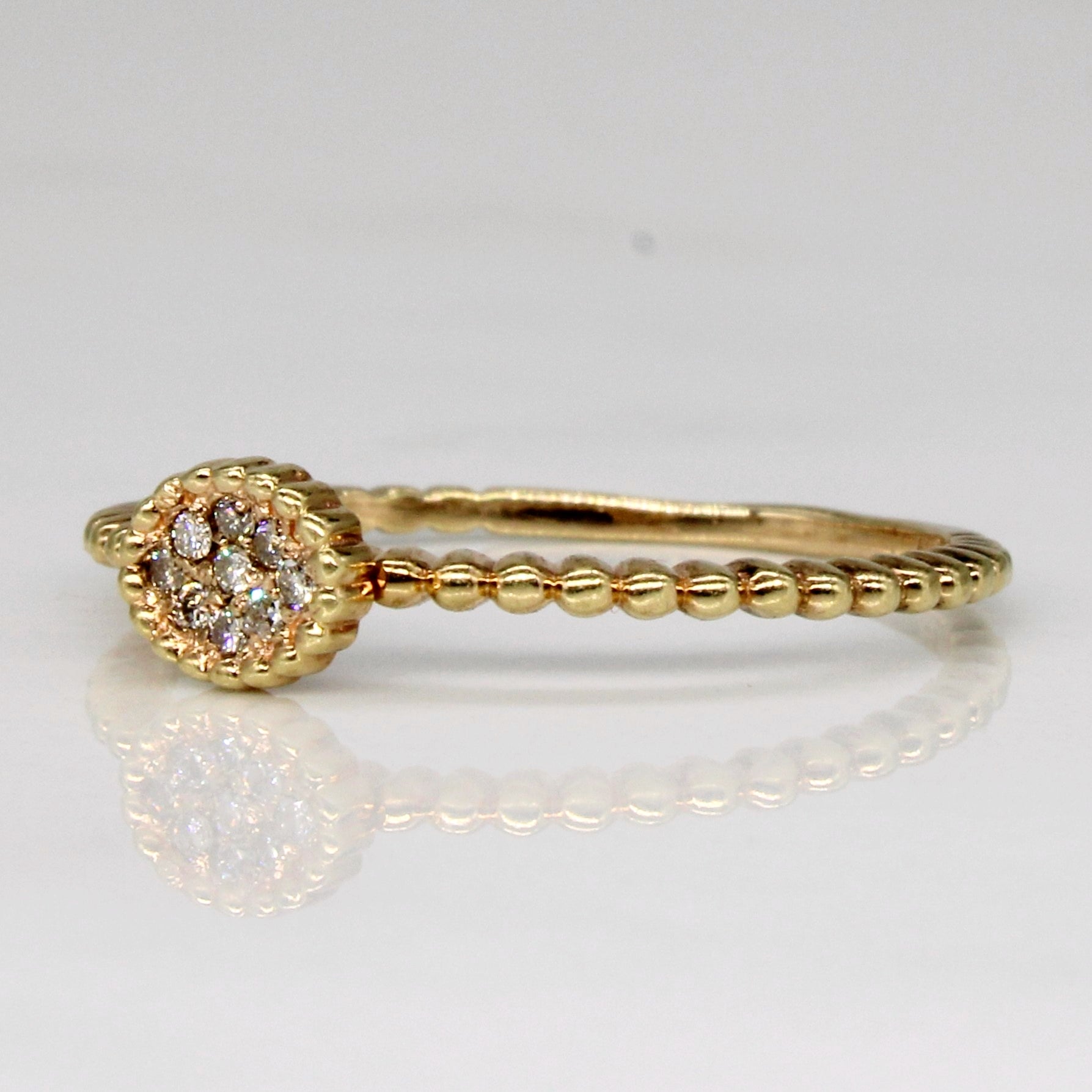 Pave Set Diamond Ring | 0.03ctw | SZ 6.5 |