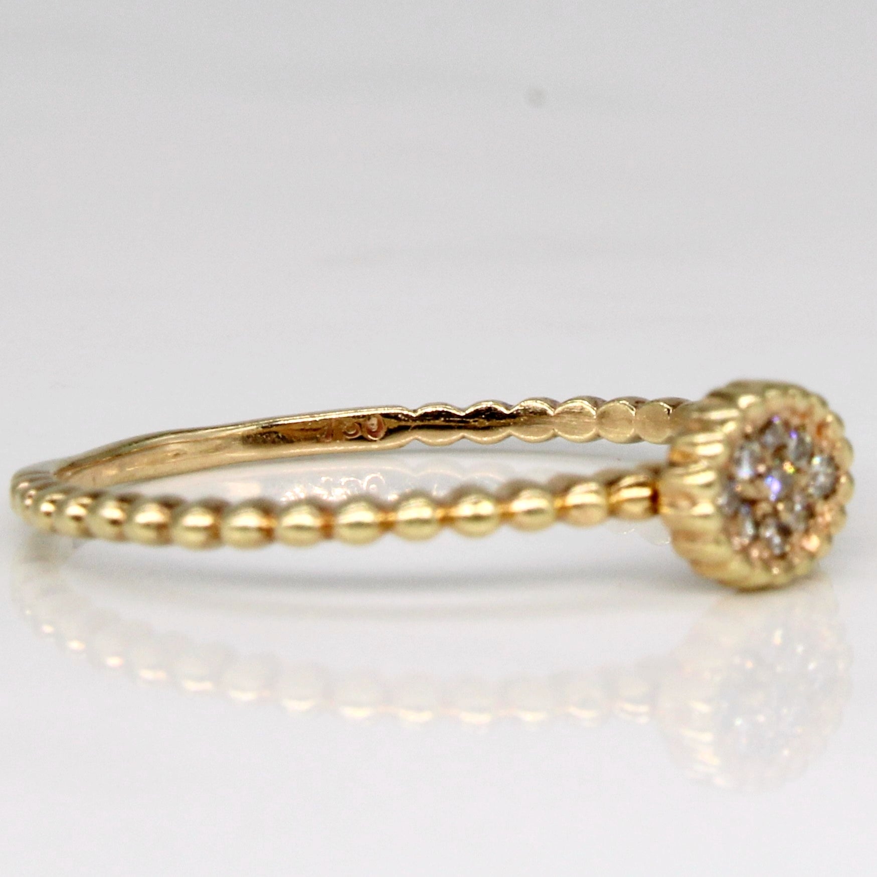 Pave Set Diamond Ring | 0.03ctw | SZ 6.5 |