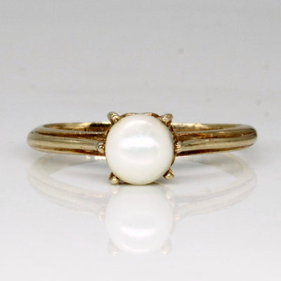 Solitaire Set Pearl Ring | SZ 6.25 |