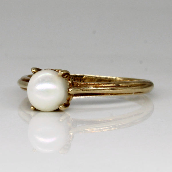 Solitaire Set Pearl Ring | SZ 6.25 |