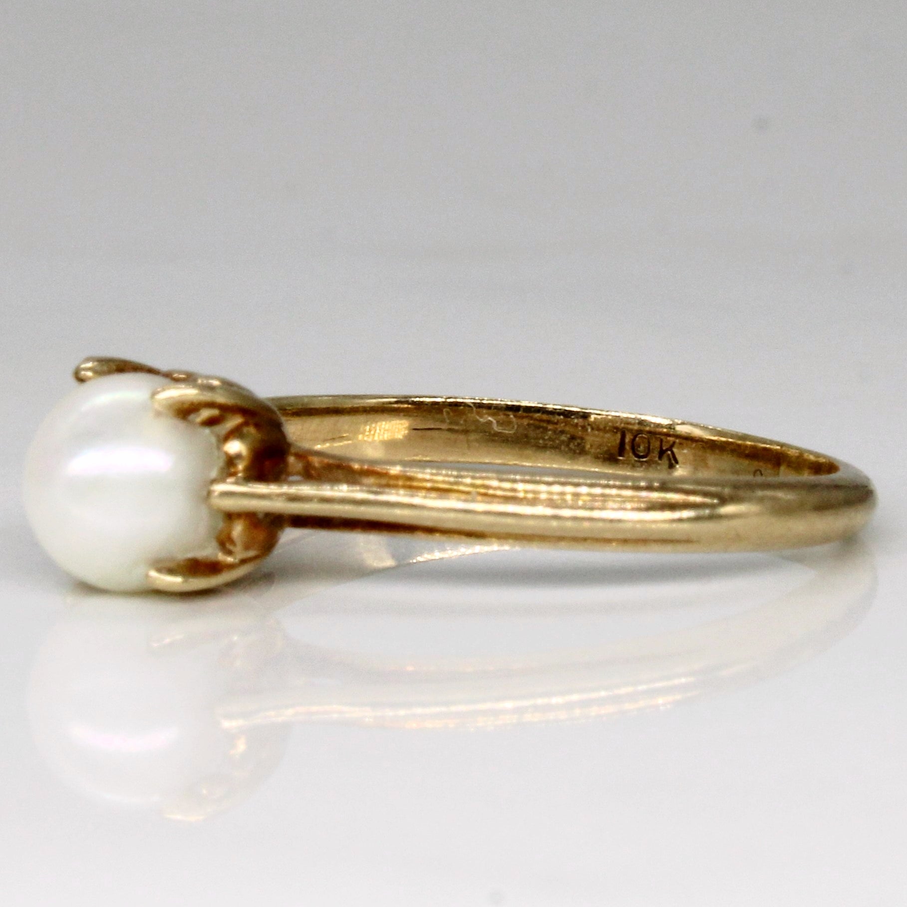 Solitaire Set Pearl Ring | SZ 6.25 |