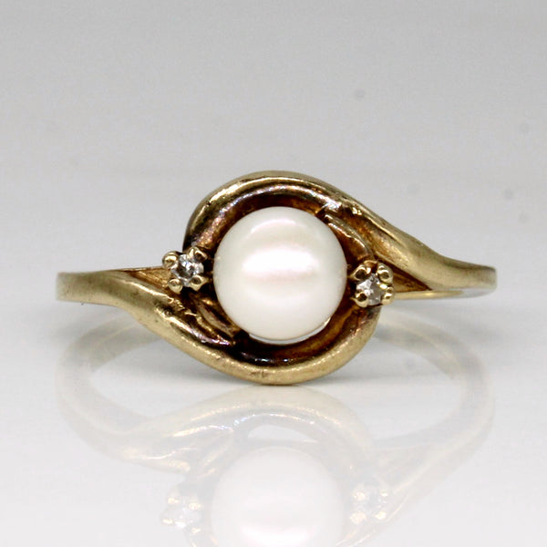 Pearl & Diamond Ring | 0.01ctw | SZ 5.25 |