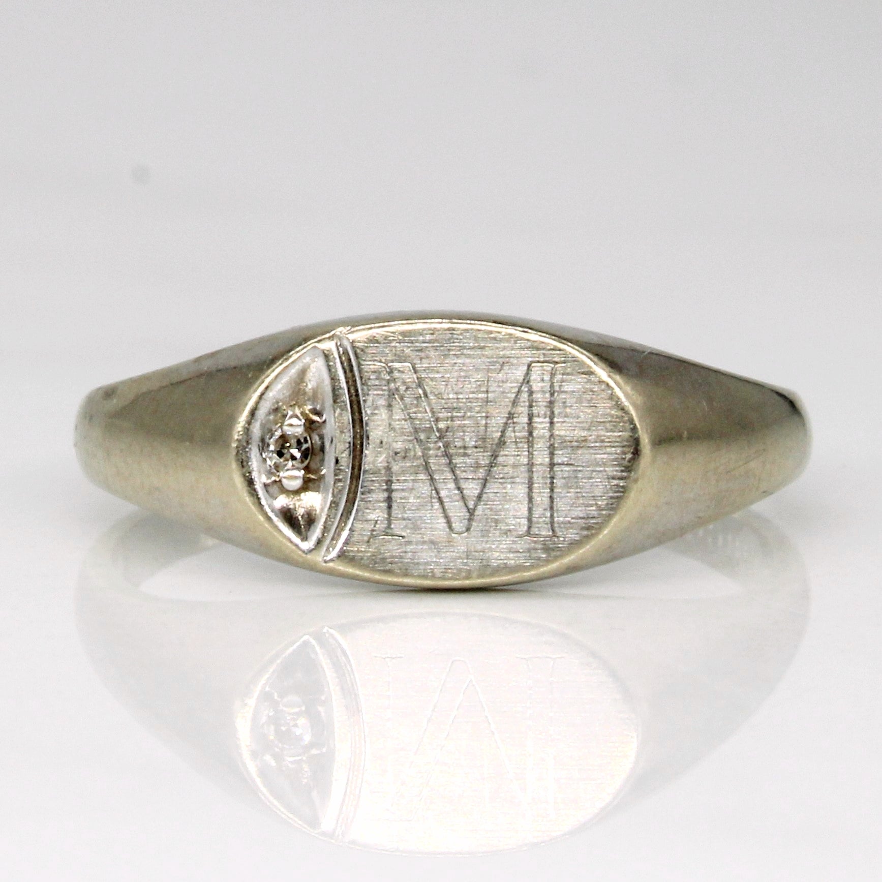 Diamond 'M' Initial Ring | 0.01ct | SZ 6.5 |