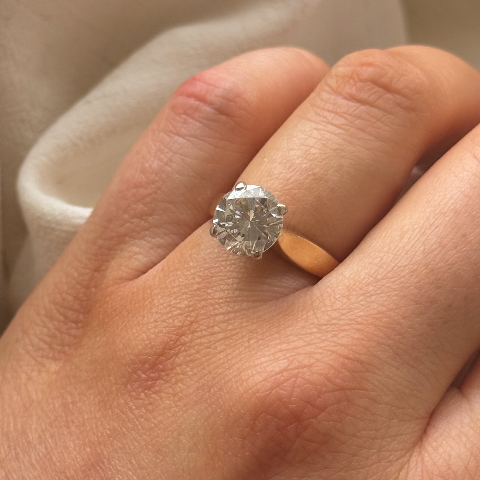 Solitaire Diamond Engagement Ring | 2.16ct VS2 I/J | SZ 5.5 |