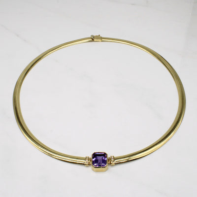 Amethyst & Diamond Necklace | 4.70ct, 0.06ctw | 18