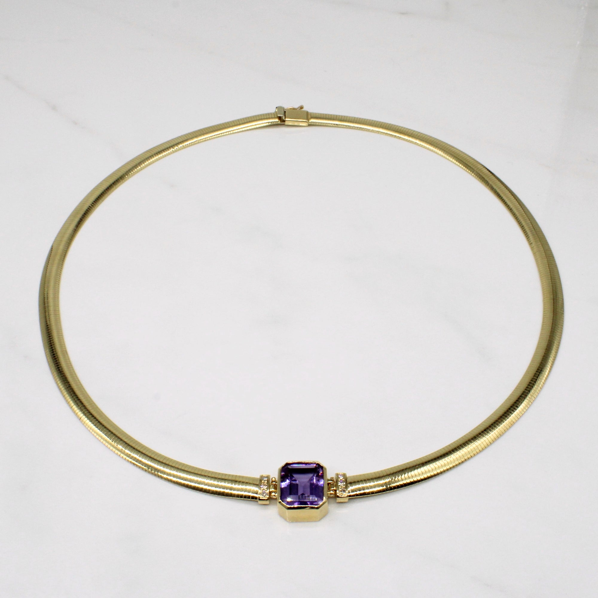Amethyst & Diamond Necklace | 4.70ct, 0.06ctw | 18